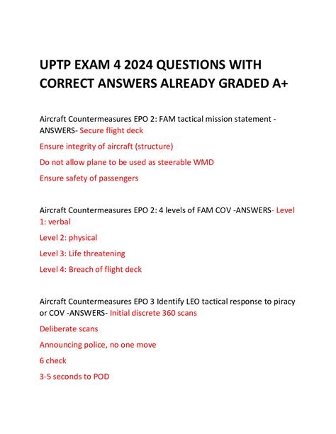 UPTP EXAMS 1 2 3 AND 4 2024 QUESTIONS WITH CORRECT ANSWERS ALREADY