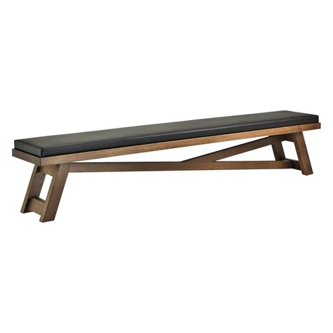 Silvanus Black Solid Oak Long Bench With Upholstered Seat For Sale At