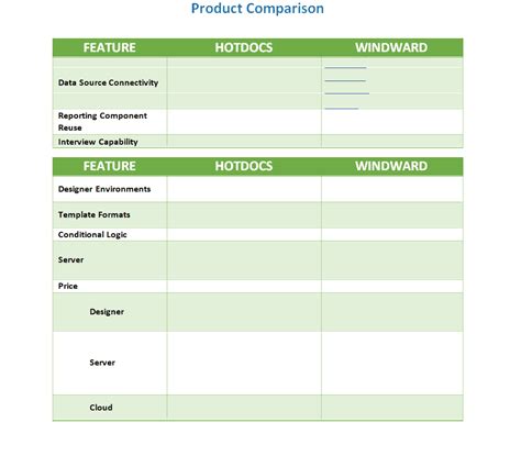 7+ Useful Product Comparison Templates [EXCEL, PPTX, PDF, WORD] - Word Excel Formats