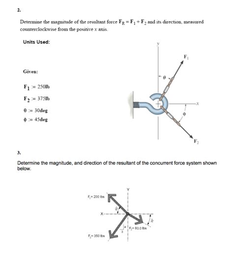 Solved 1 Determine The Magnitude Of The Resultant Force F