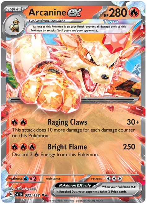 Arcanine Ex Scarlet Violet Pokemon Card