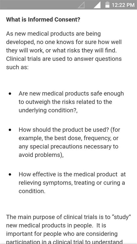 Informed Consent Form Clinical Trials Brainly In