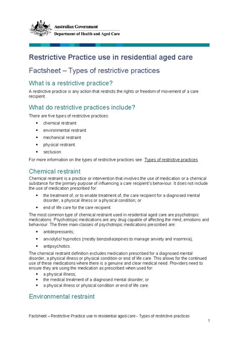 Types Of Restrictive Practices What Do Restrictive Practices Include