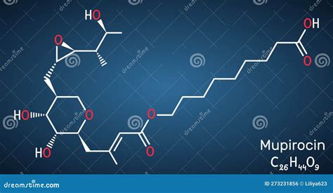 Mupirocin Molecule. it is Antibacterial Ointment Used To Treat Impetigo and Skin Infections ...