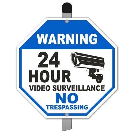 24 Hour Video Surveillance No Trespassing Yard Sign Order Now