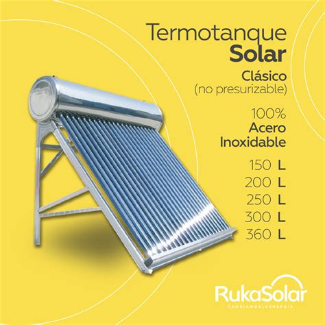 Termotanque Solar No Presurizable Cl Sico Rukasolar