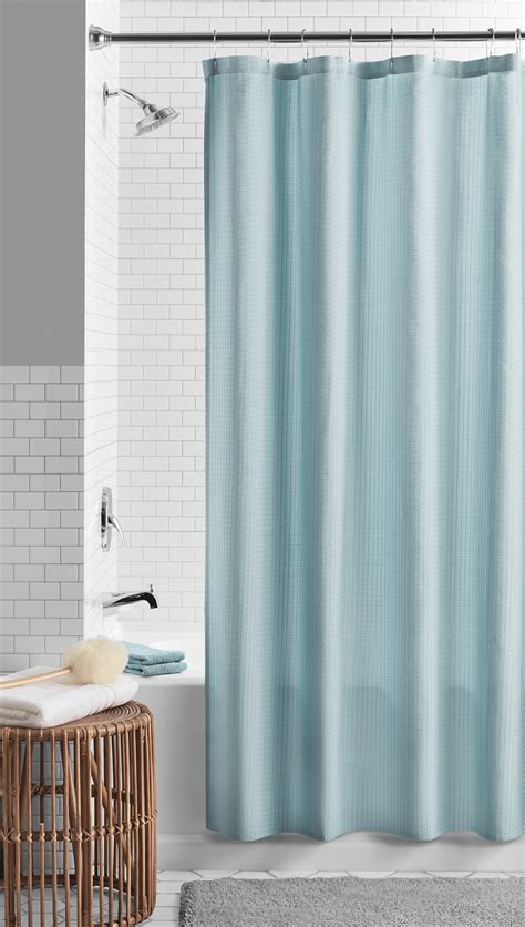 Mainstays Eco Friendly Waffle Weave Fabric Shower Curtain With