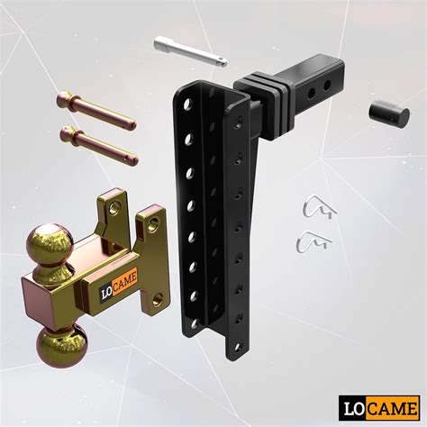 Locame Adjustable Trailer Hitch Fits 2 Inch Receiver 11 Inch Drop