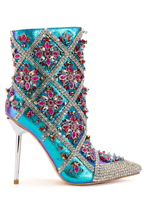 Crisp Multi Jeweled Stiletto Bootie Azalea Wang