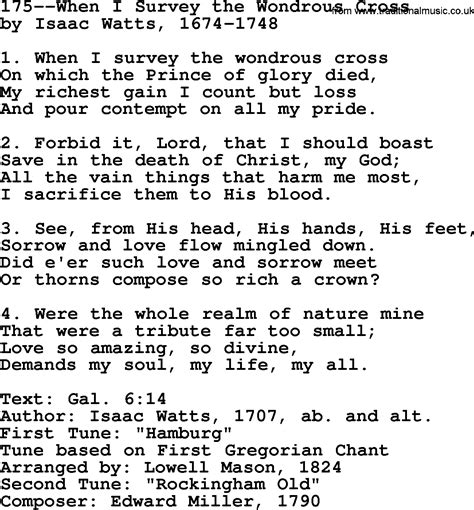 Lutheran Hymns Song175 When I Survey The Wondrous Cross Lyrics And Pdf