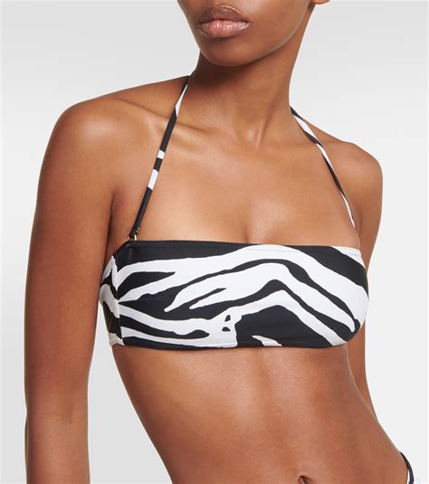 Zebra Print Bandeau Bikini Top In Multicoloured Stella Mc Cartney