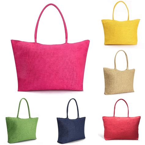 Bolsa Feminina De Praia Em Palha Sacola Para Personalizar Moda