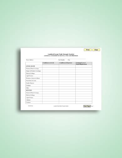 Landlord Tenant Checklist 9 Examples Format Pdf