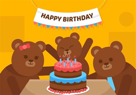 Happy Birthday Bear Cartoon