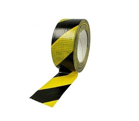 ROTOLO NASTRO ADESIVO SEGNALETICO IN PVC TELATO GIALLO NERO 25 Metri X