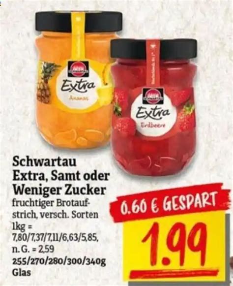 Schwartau Extra Samt Oder Weniger Zucker Fruchtiger Brotauf Strich