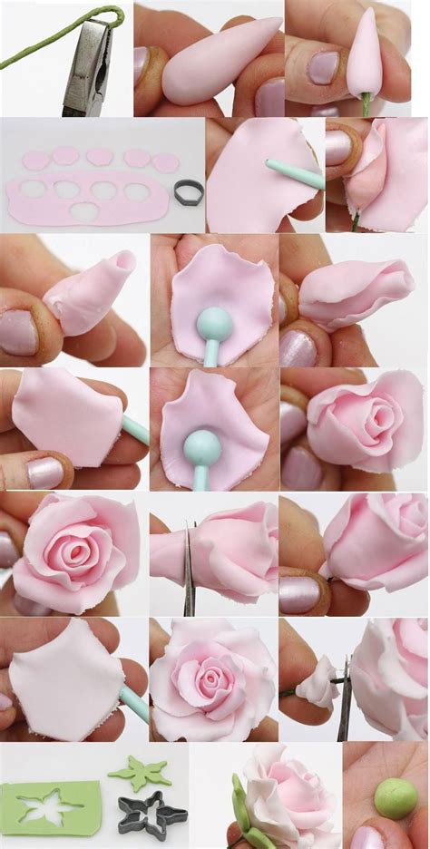 Step By Step Part N Fondant Rose Tutorial Fondant Tutorial