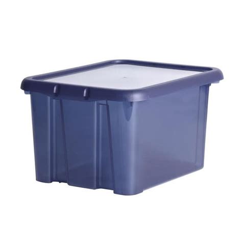 Eda Plastique Bo Te De Rangement Funny Box L Bleu Profond Acidul