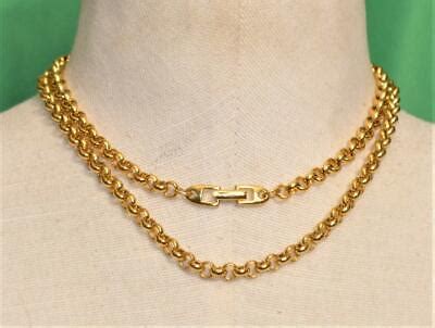 Vintage Signed Napier Pat Goldtone Chain Shape Necklace