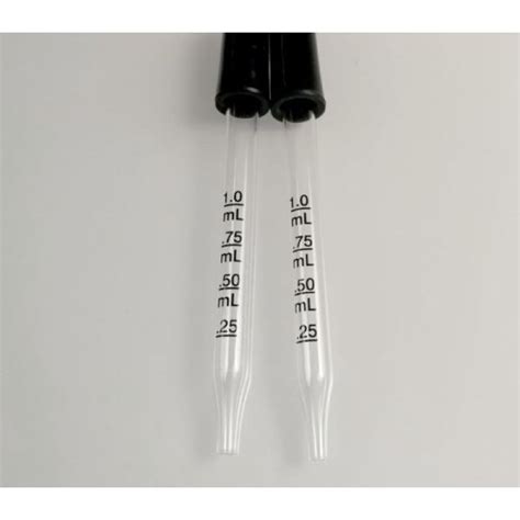 Glass Dropper Calibrated Ml With Black Rubber Head Straight Tip For