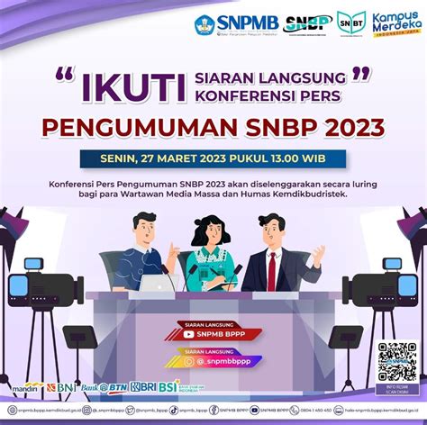 Siaran Langsung Konferensi Pers Pengumuman SNBP 2023