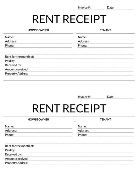 50 Free Rent Receipt Templates Printable Excel Word Pdf