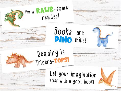 Dinosaur Bookmarks for Kids | Printable Bookmarks