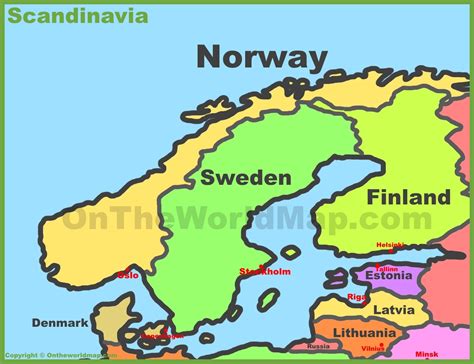 Map of Scandinavia - Ontheworldmap.com