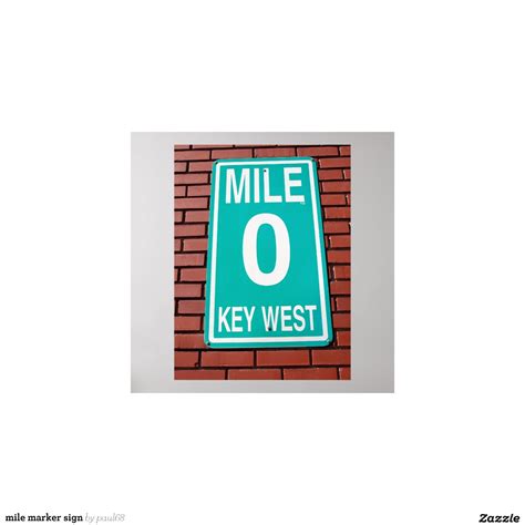 mile marker sign print | Zazzle