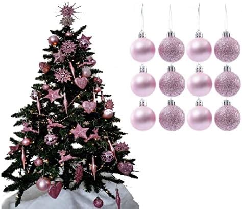 Kaemingk 30 Luxury Shatterproof Christmas Baubles Decorations Blush