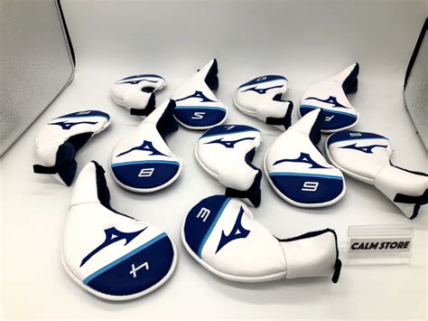 Mizuno Golf Iron Head Cover Tour Series Pieces Set White Blue