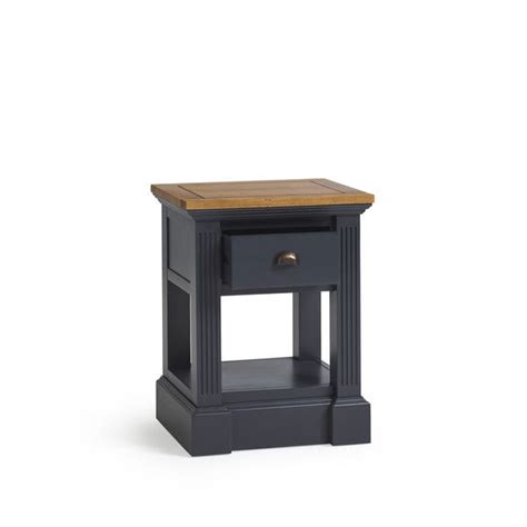 The Highgate One Drawer Blue Bedside Table Is Made From Solid Hardwood