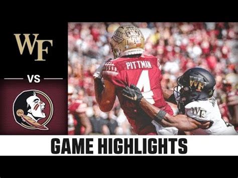 Wake Forest Vs Florida State Football Highlights 2022 YouTube