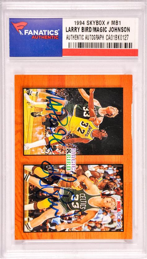 Magic Johnson Larry Bird Los Angeles Lakers Boston Celtics Autographed