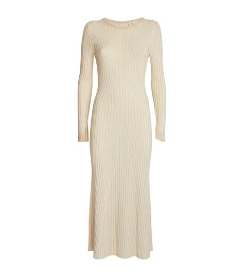 Womens Ninety Percent White Ribbed Marina Midi Dress Harrods Us