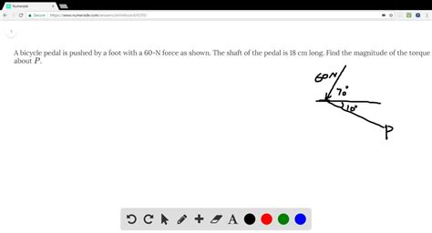 Solved A Bicycle Pedal Is Pushed By A Foot With A N Force As Shown