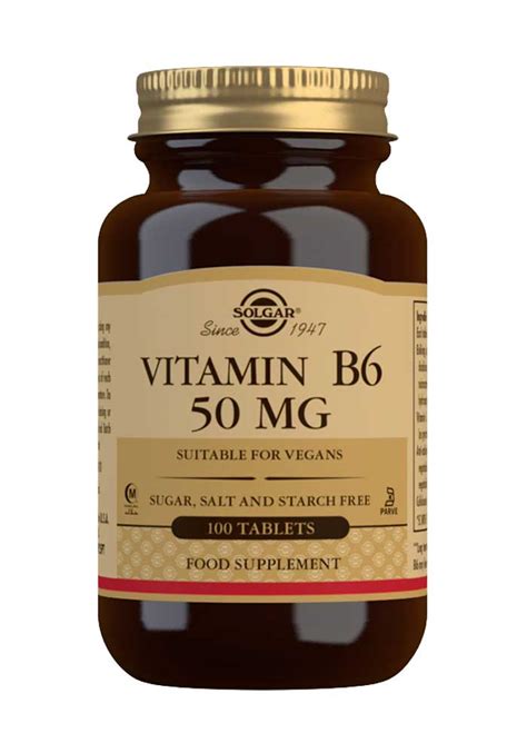 Solgar Vitamin B6 50 Mg 100 Tabs Indigo Herbs