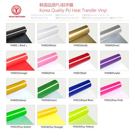 Korea High Quality Pu Heat Transfer Vinyl Wholesale Pu Heat Transfer