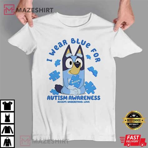 Bluey And Bingo In April I Wear Blue Autism Awareness T Shirt