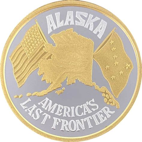 Alaska Map & Flags Medallion - Alaska Mint