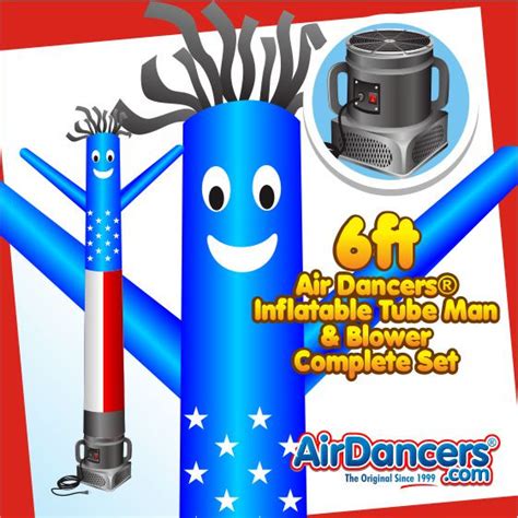 American Flag Air Dancers® Inflatable Tube Man & Blower 6ft Set