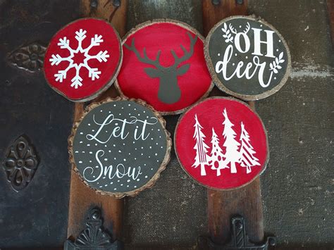 Wood Slice Ornaments Etsy