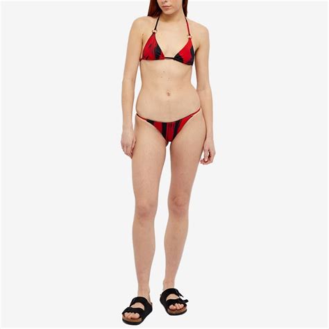 Louisa Ballou Women S Mini Ring Triangle Bikini Top In Red Queen Louisa