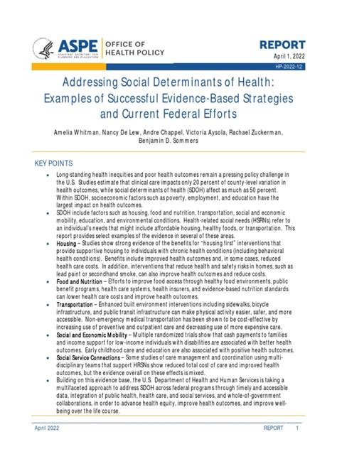 Sdoh Evidence Review Pdf Health Equity Medicaid