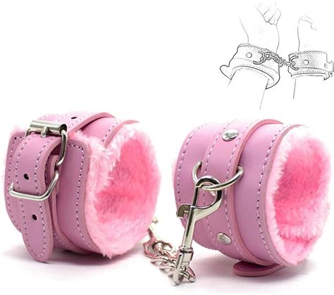 Upgrade 1 Pair Sex Fuzzy Handcuff Set For Bedroom Pink