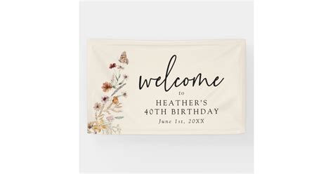 Elegant Birthday Banner | Zazzle