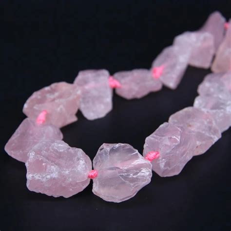 15 5 Strand Natural Rough Rose Quartzs Freeform Cut Nugget Gravel