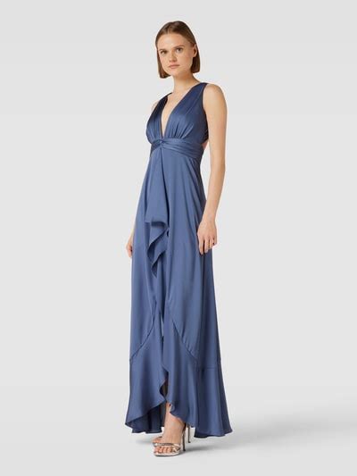 Jake S Cocktail Abendkleid Mit V Ausschnitt Rauchblau Online Kaufen