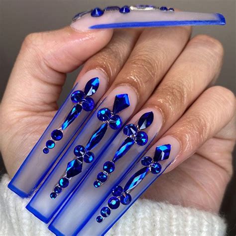 Dark Blue Long Acrylic Nails Informacionpublica Svet Gob Gt