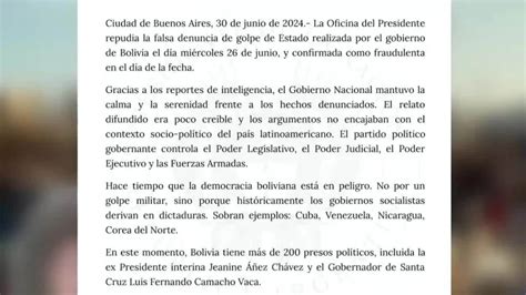 Milei Repudia La Falsa Denuncia Del Golpe De Estado Por Parte Del